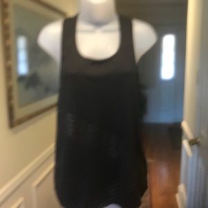 Champion - Black racer tank top w/silver lines S